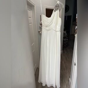Calvin Klein Ivory One Shoulder Dress